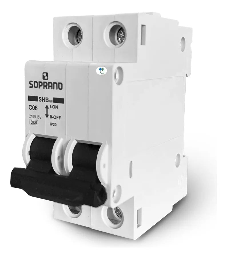 Disjuntor Din Soprano Bipolar De 06a
